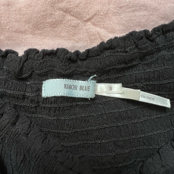 Urban Outfitters Kimchi Blue Black Kimora Smocked Crop Top. Size S - Picture 7 of 11